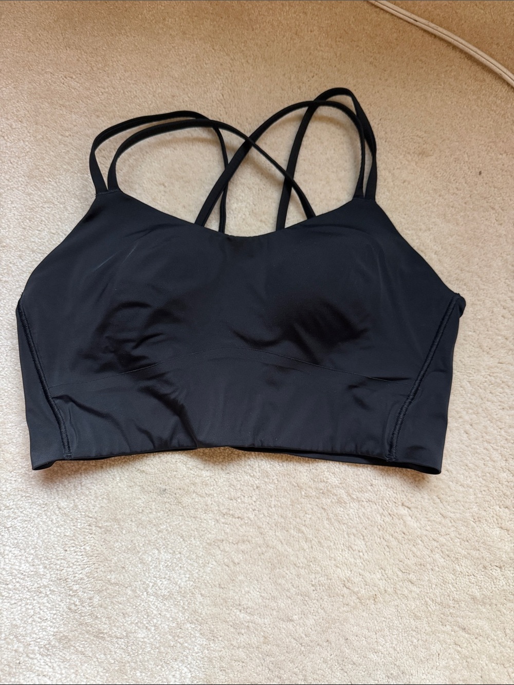 lululemon athletica Black size 8- like a cloud longline bra. Like new!